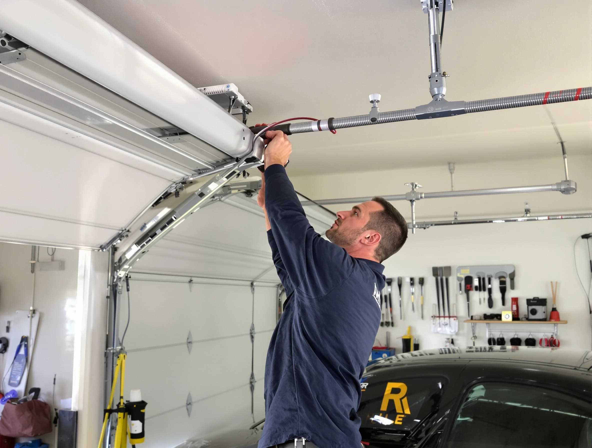 Ashland Garage Door Repair technician performing garage door cable repair in Ashland