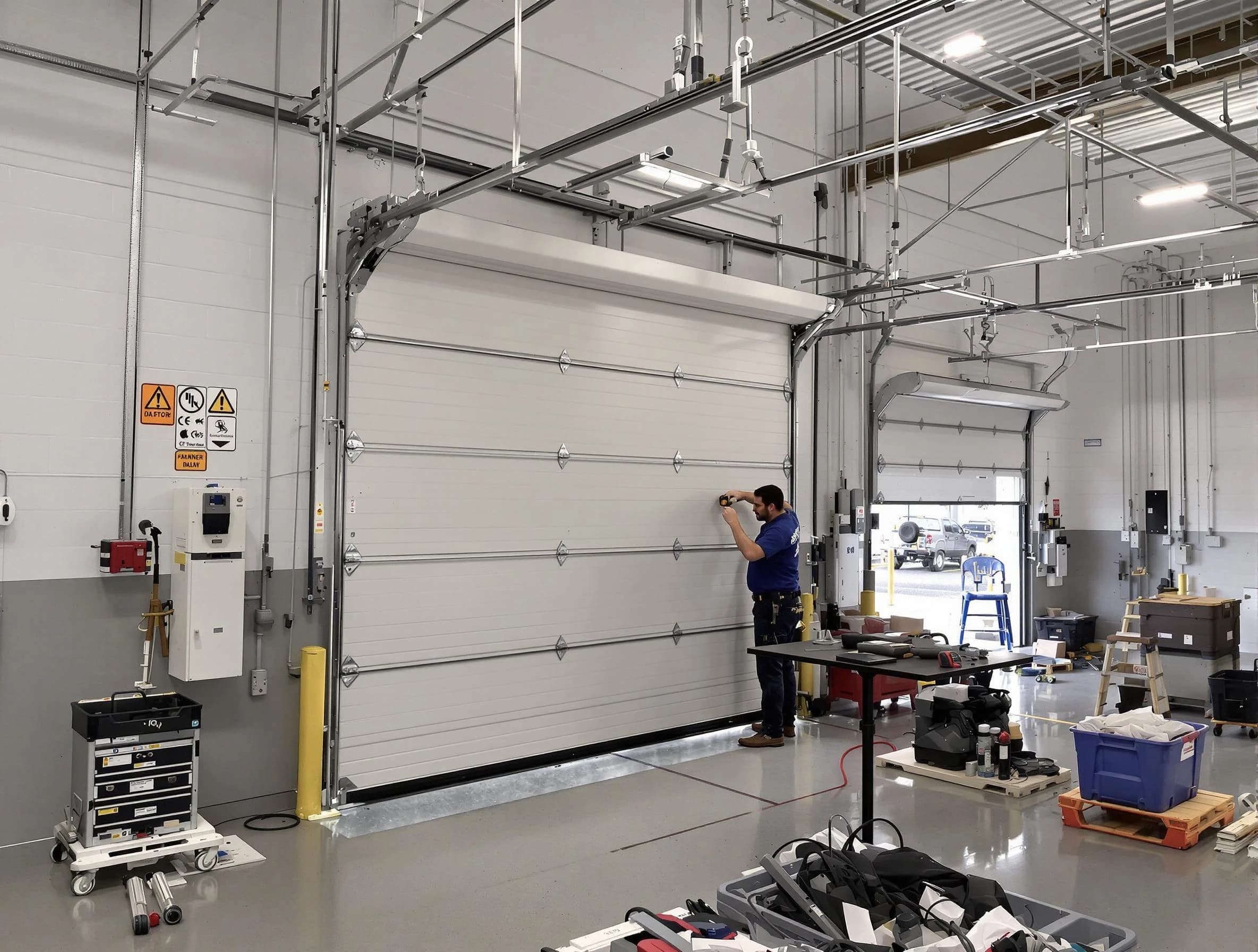 Commercial garage door repair being performed by Ashland Garage Door Repair expert in Ashland