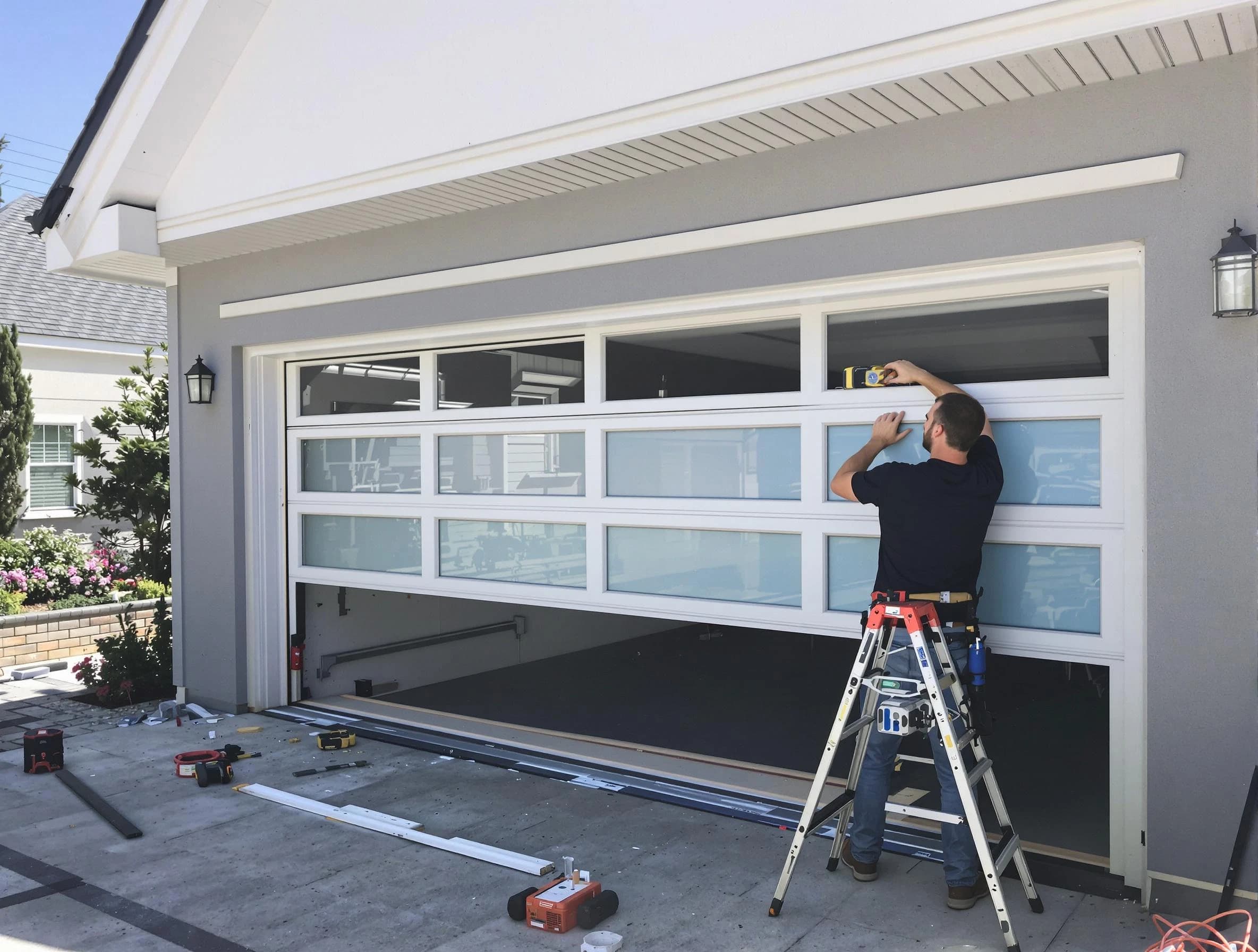 Ashland Garage Door Repair team performing garage door replacement in Ashland
