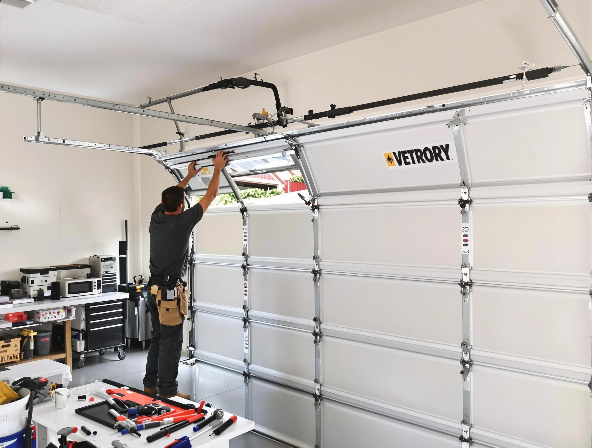 Ashland Garage Door Repair technician performing section replacement in Ashland