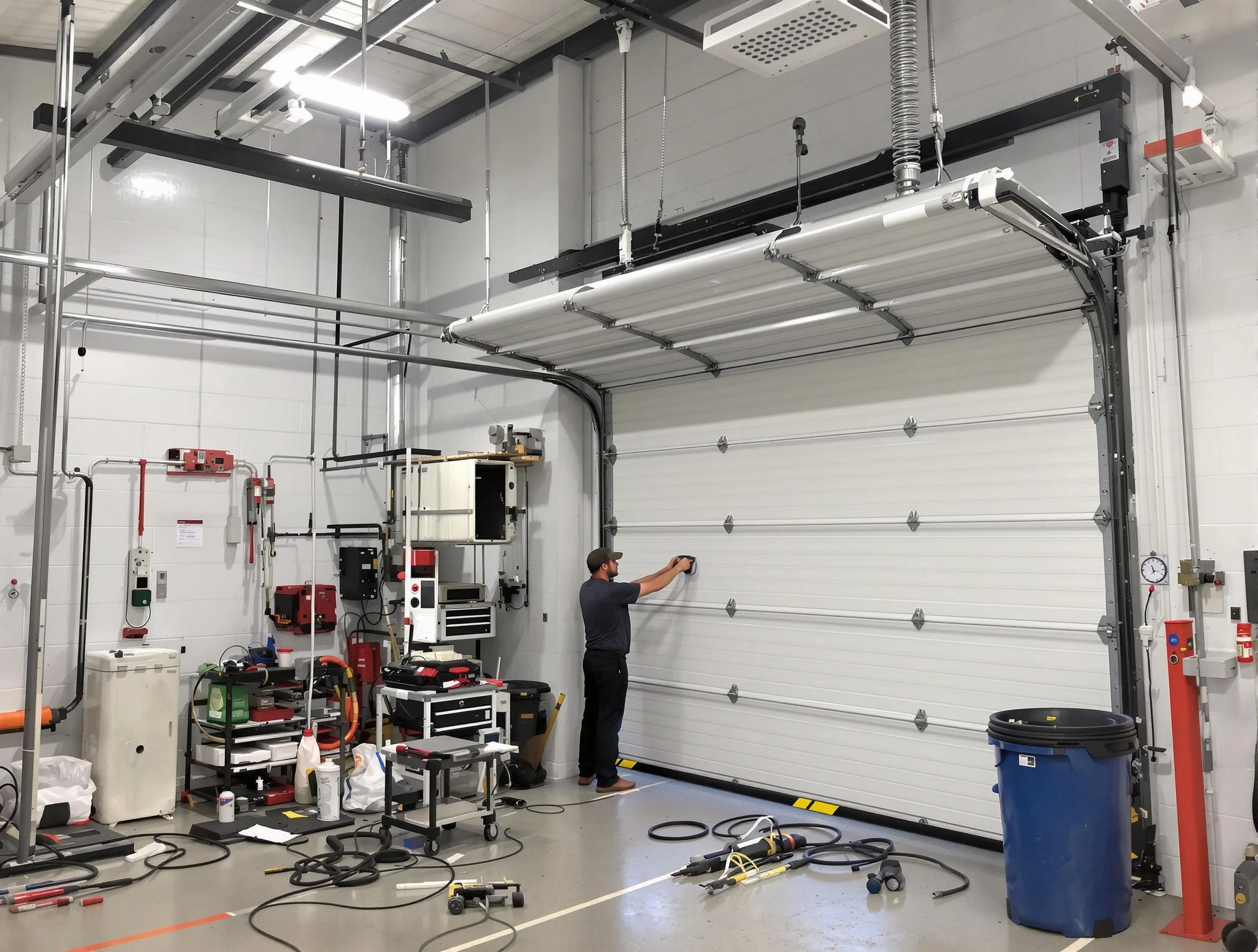 Ashland Garage Door Repair certified technician performing commercial door repair at a Ashland business facility
