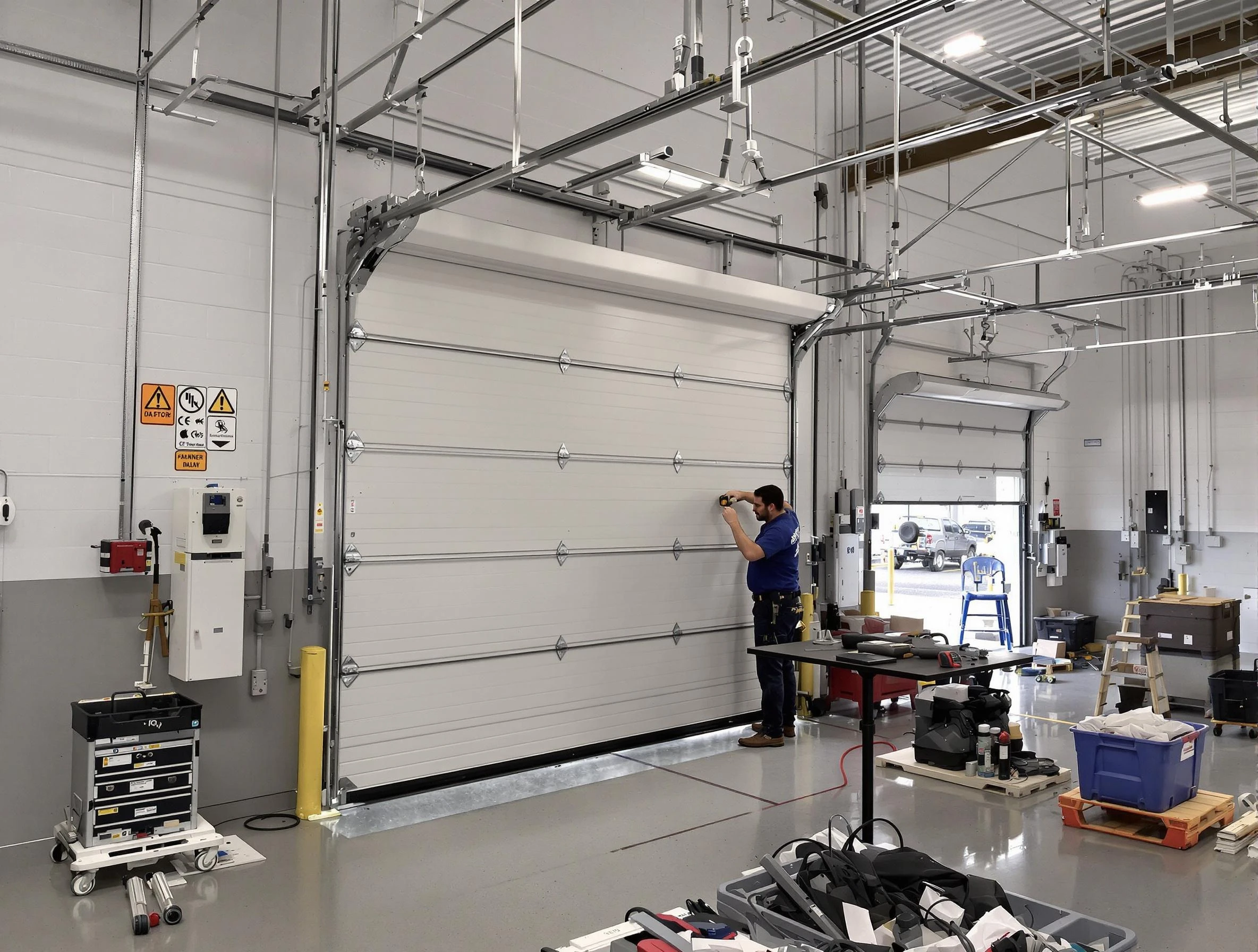 Commercial garage door repair being performed by Ashland Garage Door Repair expert in Ashland